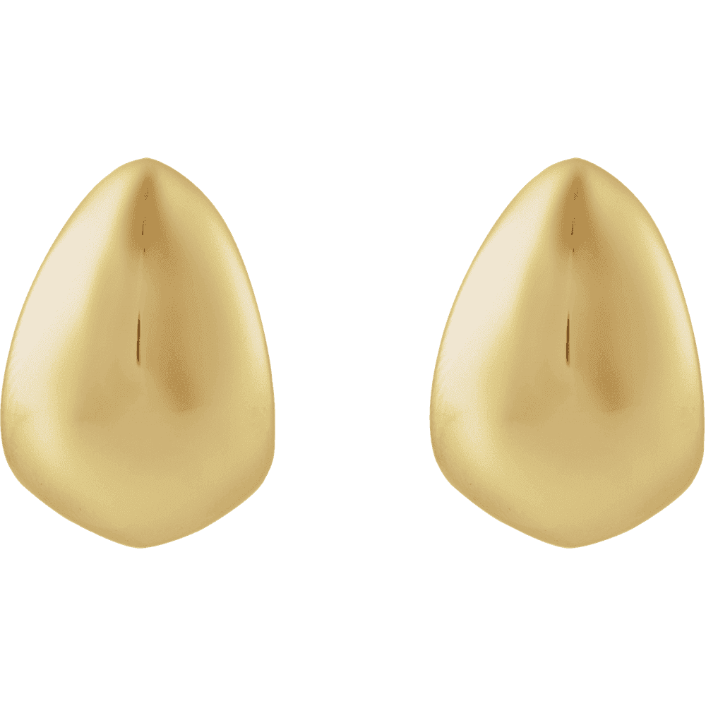 Pair of gold earrings on a transparent background