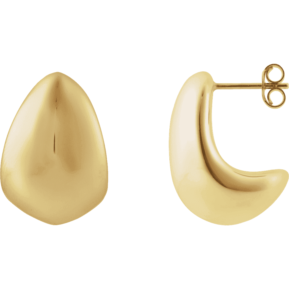 Gold hoop earrings on a transparent background