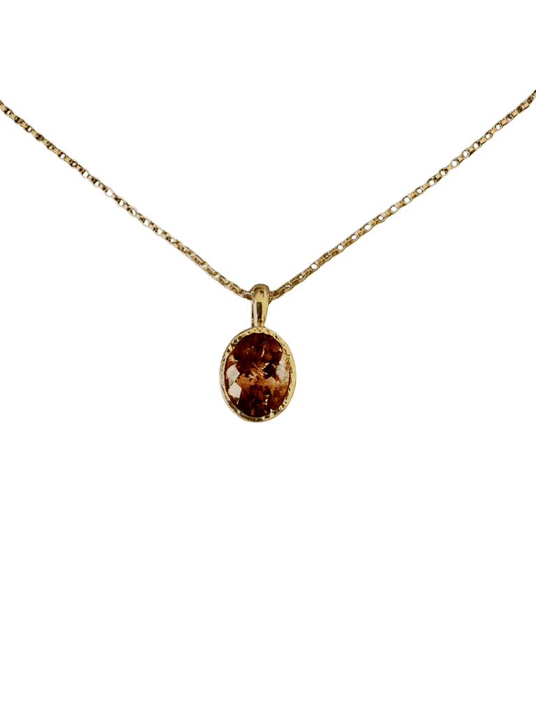 Gold necklace with a pendant on a transparent background