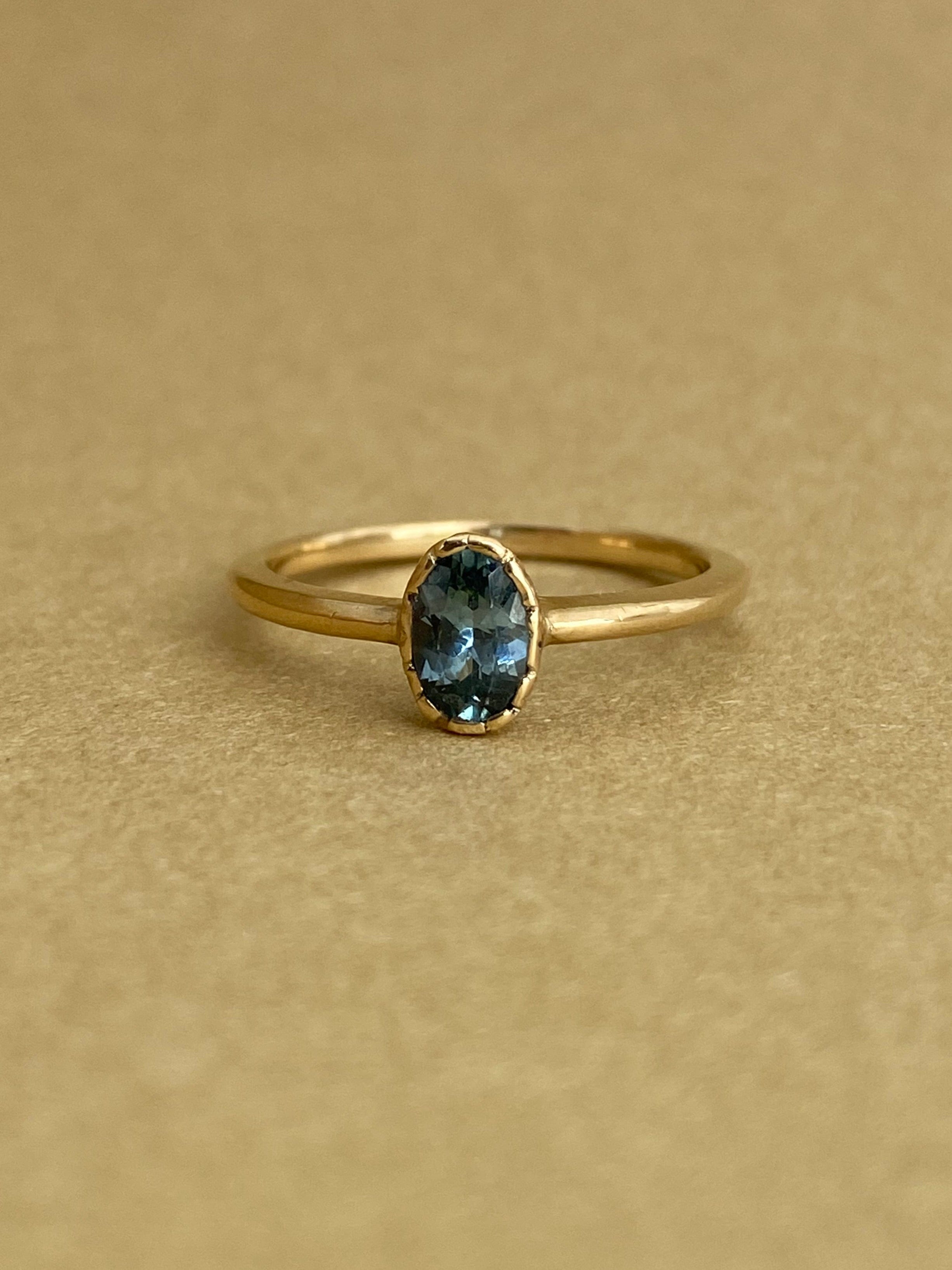 Montana Sapphire and Gold Ring - Omega Tension