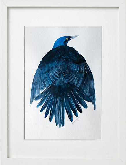 Common Grackle Bird Painting - Nested Yellow Jewelry Co.
