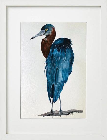 Little Blue Heron Bird Painting - Nested Yellow Jewelry Co.