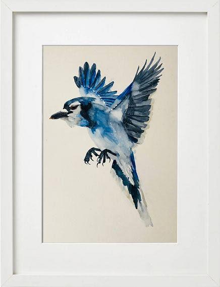 Blue Jay Bird Painting - Nested Yellow Jewelry Co.